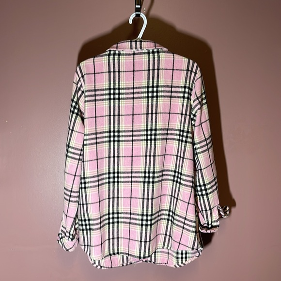 Like New Fiori Moda Pink Plaid Flannel Shirt Size 1xl Women’s - Picture 4 of 4